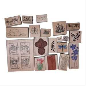 Bundle Of Floral And Nature Themed Rubber Stamps